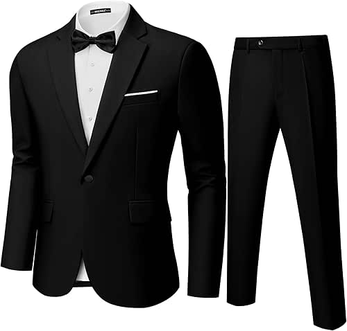 MAGE MALE Men's 2 Piece Suit One Button Slim Fit