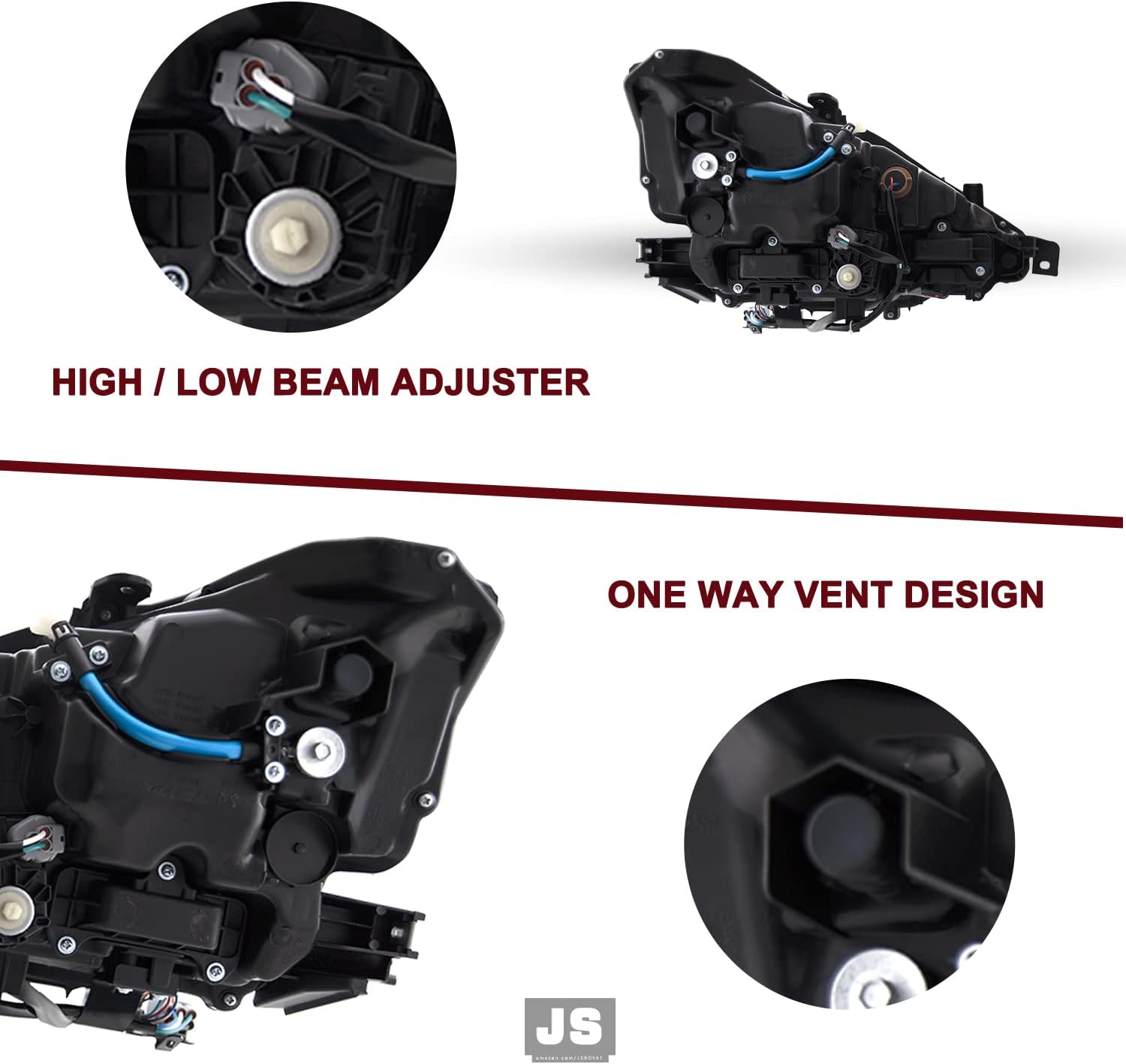 JSBOYAT Full LED Headlight Assembly Replacement for 2014-2016 Lexus IS350 2014-2015 IS250 2016 IS200t IS300 Headlamp w/o AFS Right Passenger Side
