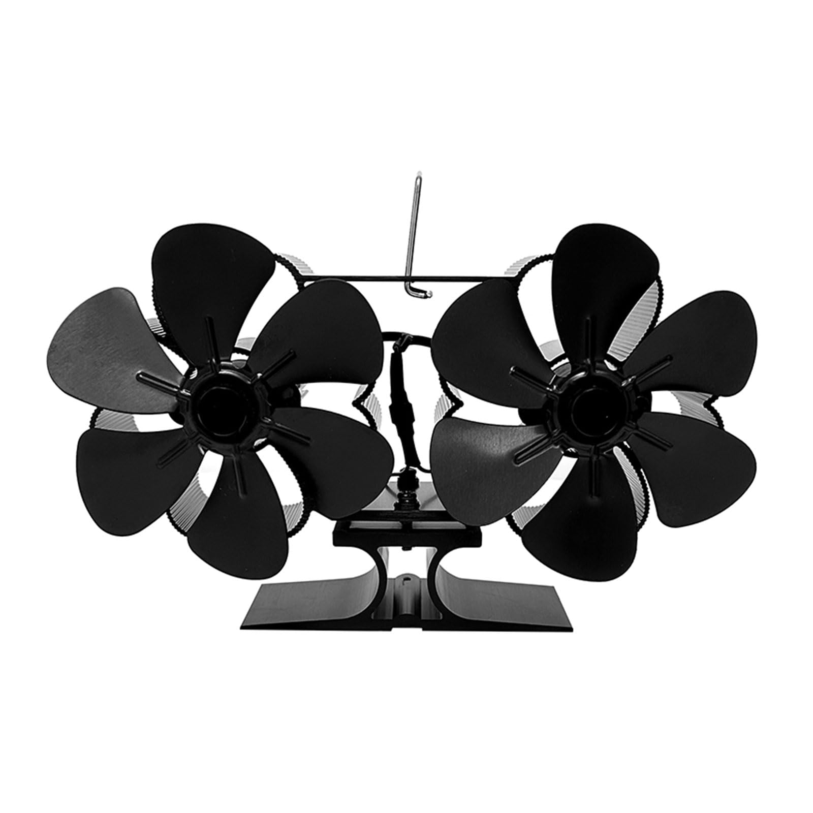 Buxuaaaa Efficient Heat Distribution Fan Double Head Heat Powered Stove Fan Warm Air Saving Fuels Save Energy & Quiet