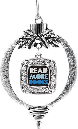 Miniatura 50 de Inspired Silver - My Vintage Initials - Adorno con dije de letra J - Adornos navideños cuadrados de plata con joyas de circonita cúbica