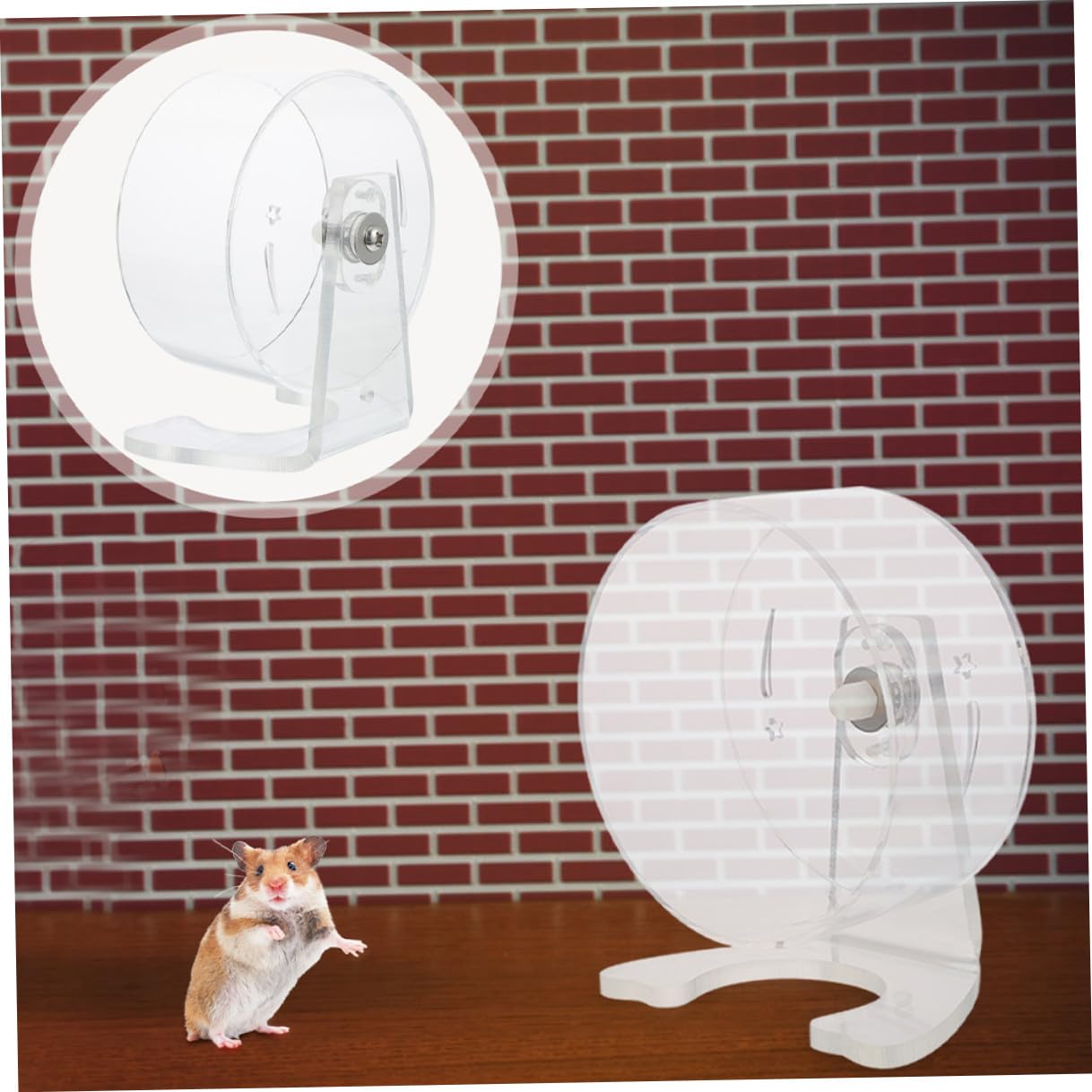 ARTIBETTER Rueda para Hámster con Soporte Rueda de Ejercicio Silenciosa y Transparente para Mascotas Pequeñas Fácil Instalación y Diseño Duradero para Jaulas Variadas