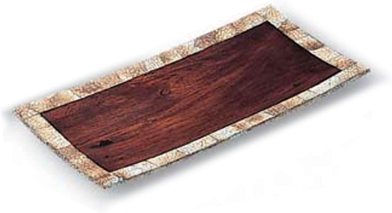 Organize It All Rectangle Tray Wood and Egg Shell, Large