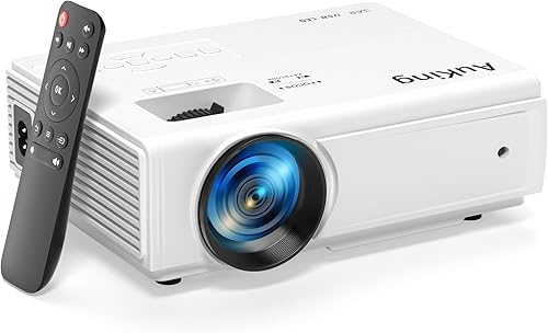 AuKing Proyector, mini proyector actualizado 2025, proyector de video de cine en casa Full HD 1080P, compatible con HDMI/USB/AV/Smartphone/TV