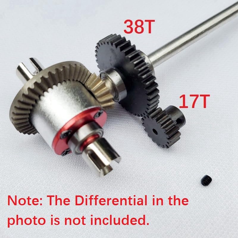 Practical Metal Main Axle Central Drive Shaft with 17T Motor Gear Set for Wltoys A959 A969 A979 K929 1/18 RC Car Upgrade Parts