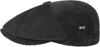 Lipodo 8-Panel Cord Flat Cap Italian-Made Ivy Cap Plain Color Peaked Cap Men Fall Winter Regular-Fit Lined