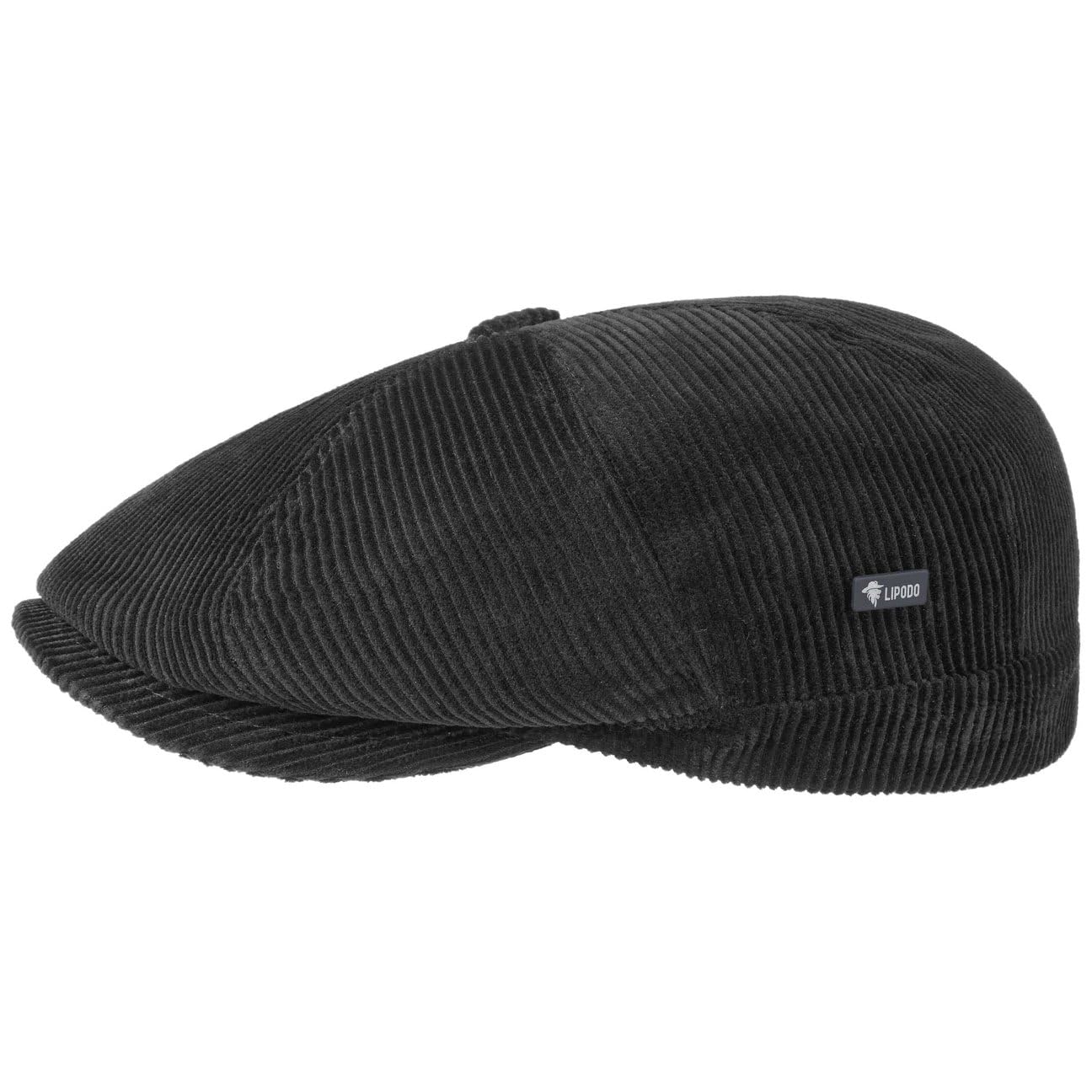 LIPODO 8 Panel Cord Flatcap Hombre Gorra Plana Algodón Made in Italy Unicolor Otoño Invierno Ajuste Normal Forrada