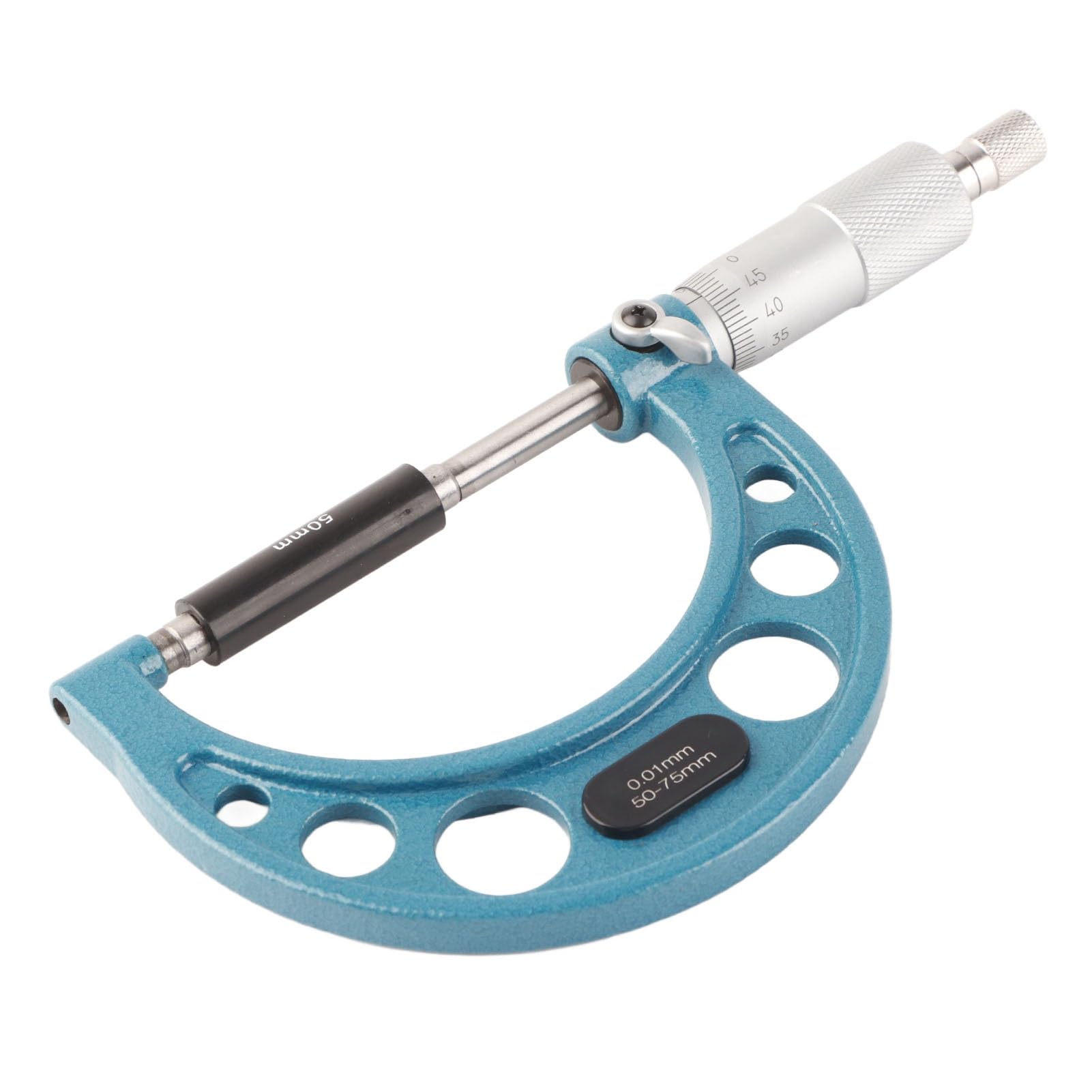 Micrómetro, Micrómetro Exterior de 0,01 Mm con Llave Micrómetro de Espesor de Acero Inoxidable, Micrómetros Exteriores (50-75 mm)