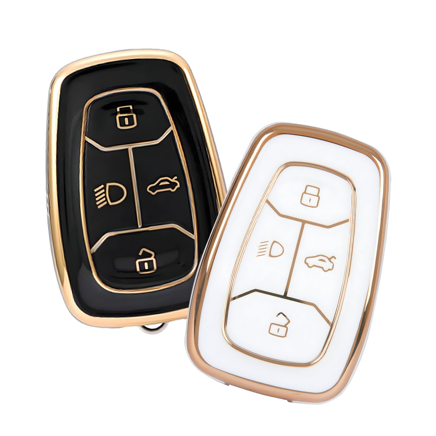 AUTOFRILL 2 Pcs TPU Car Key Cover for Tata Nexon, Nexon EV, Punch, Punch EV, Tiago, Tiago EV, Tigor, Tigor EV, Harrier, Altroz, Safari, Safari EV Electric 4 Button Smart Key Cover (Black-White) (B0D1K7FJ3G) Amazon Price History, Amazon Price Tracker