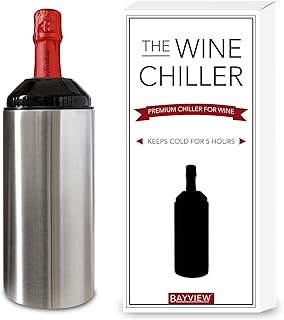The Wine Bottle Chiller | Keeps Cold for 5 Hours | Fits Most 750ml Wine Bottles | Cooler for Parties, Picnics, Travel | St...
