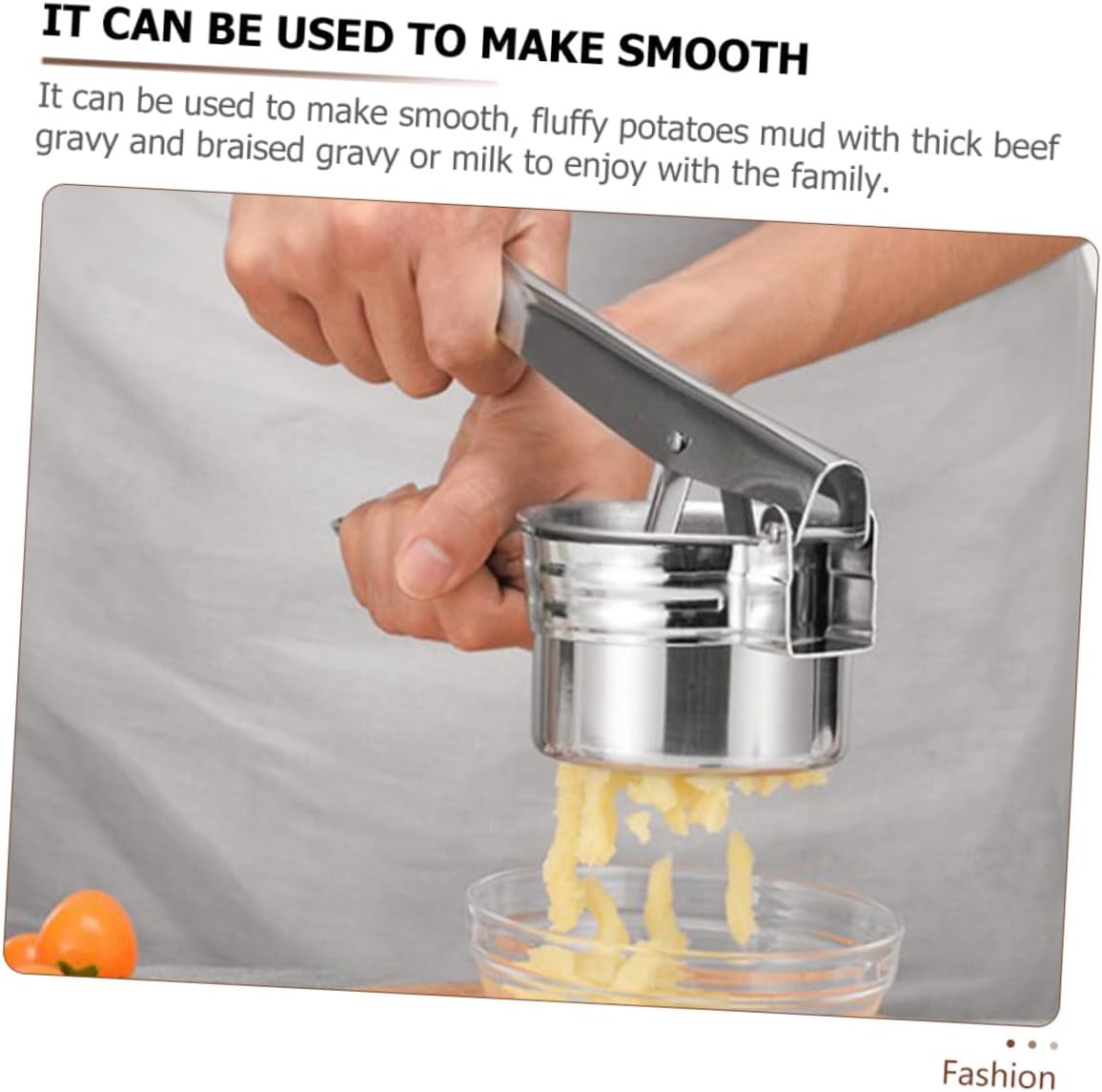 COLLBATH Manual Stainless Steel Potato Ricer and Masher 3-in-1 Detachable Vegetable Pressing Tool for Kitchen Cooking and Mashed Potatoes