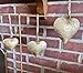 Rustic Hanging Metal Heart Wall Art – Set of 3 Gold-Tone Puffed Hearts with Jute for Boho, Memorial, or Holiday Decor
