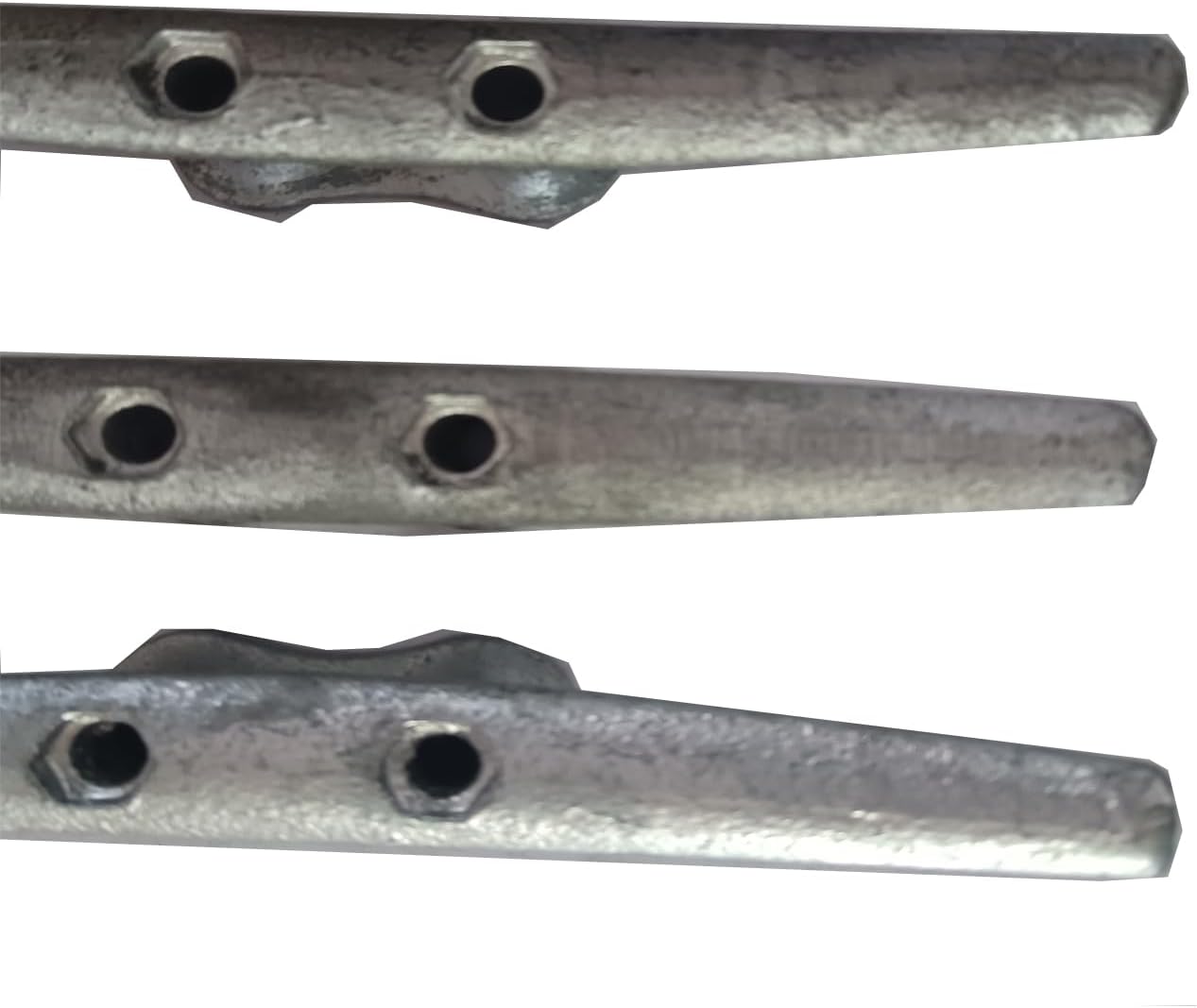 6Pcs Dock Cleats 8 inch Galvanized Cast Iron Silver Boat Cleats, Boat Dock Cleats Rope Cleat with Hardware Ideal for Decks, Piers for Tying up Boats,Nautical Decor,Boat Tie Down Cleats