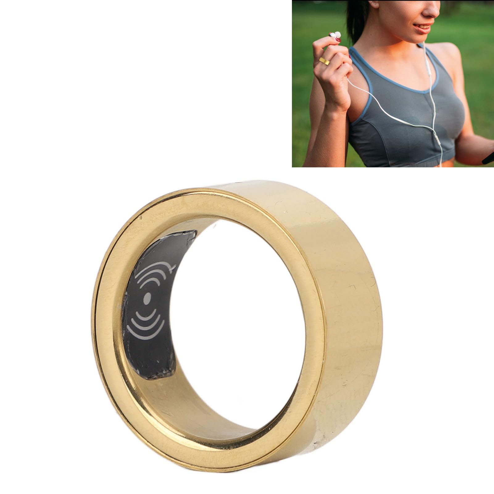 Anello Intelligente Per Monitoraggio Sonno E Attività, Impermeabile IP68, Tracker Fitness Con App, Acciaio Titanio - Foto 2