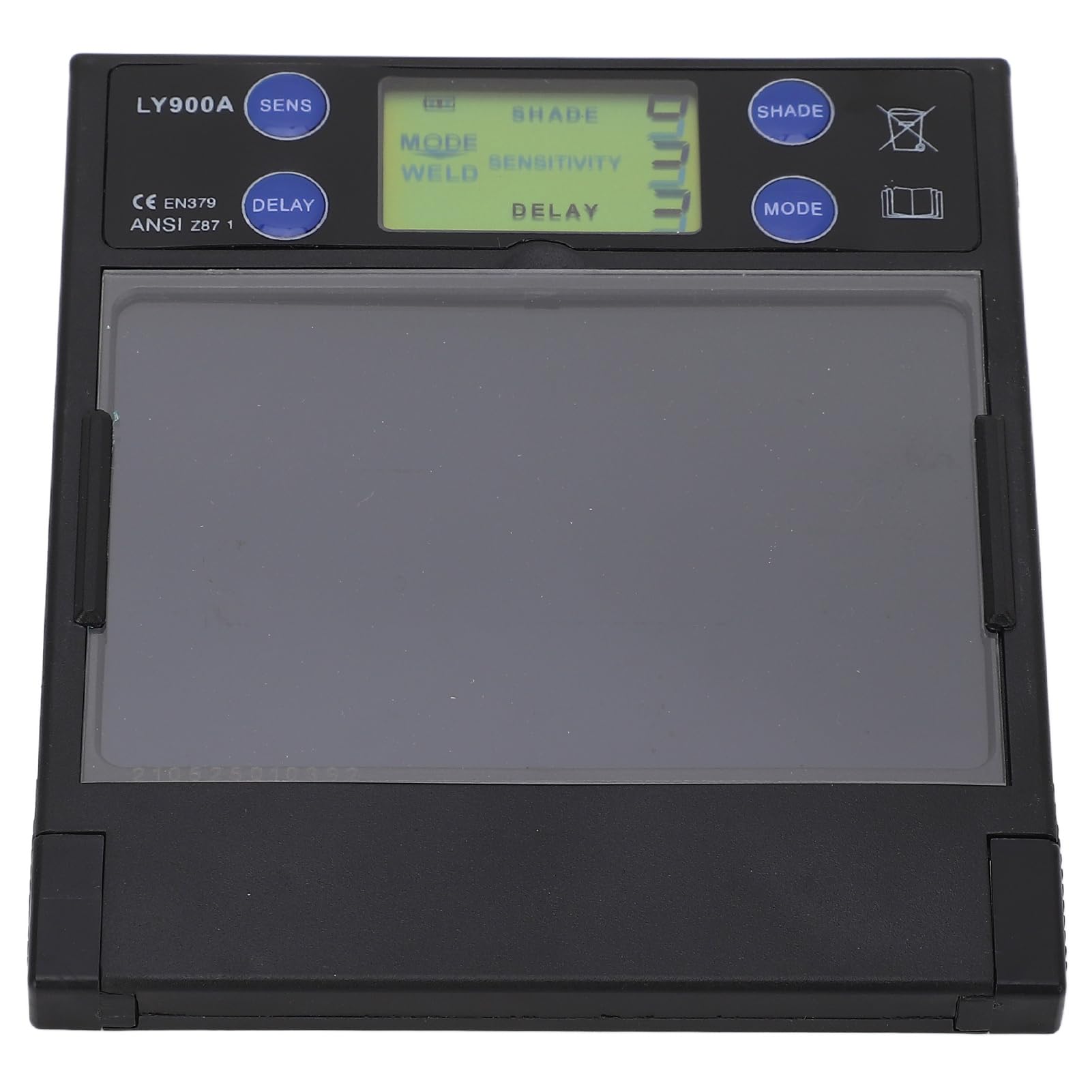 Lente de soldadura solar Pantalla digital de oscurecimiento automático, 100x67 mm 4 sensores Ventana móvil Cubierta de PP PA para casco de soldador Protección ocular