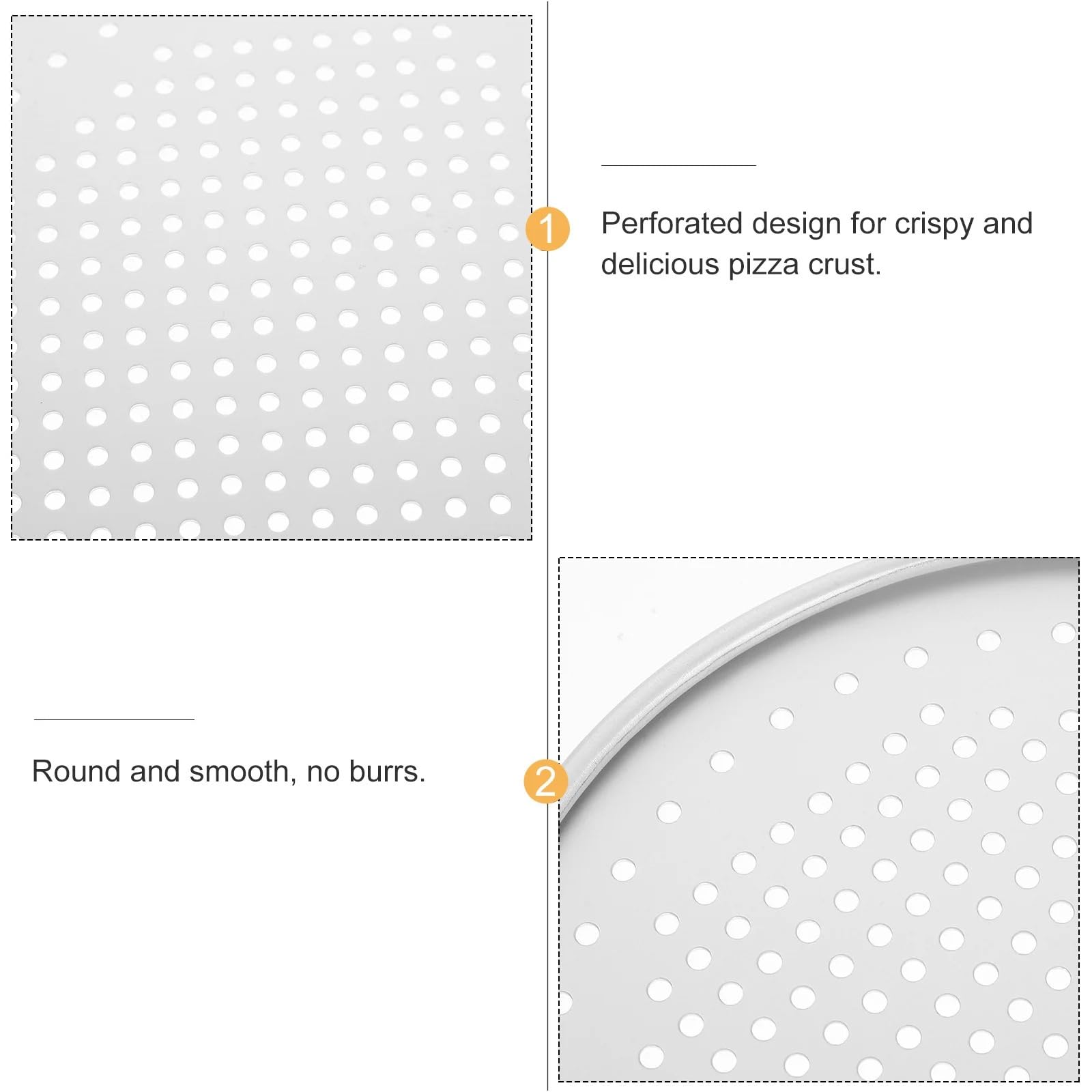 Teglia per Pizza Teglia per Cottura Spessa Teglia per Pizza Rotonda per Forno Piastra per Pizza Rotonda Acciaio per Pizza (16,50 x 16,50 x 0,60 cm) (16,50 x 16,50 x 0,60 cm)
