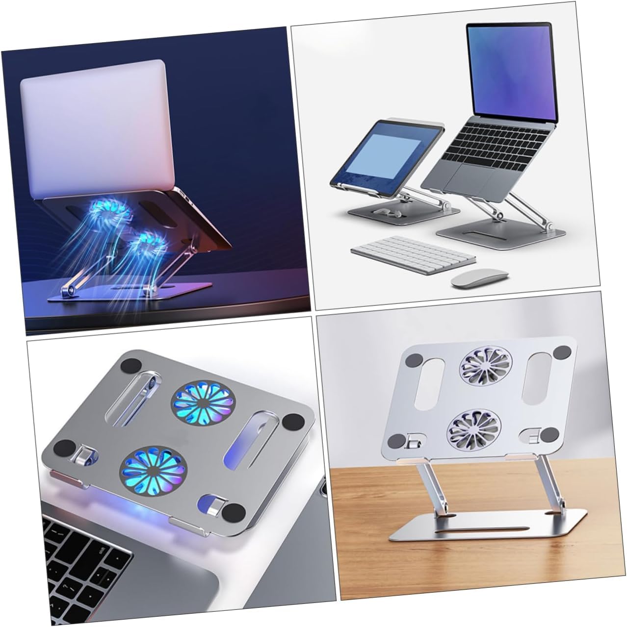 Base di Raffreddamento in Alluminio per Laptop con 2 Ventole Silenziose, Supporto Ventilato Ad Alta Efficienza per Notebook da 17,3 Pollici, Dissipatore Ultra Sottile per Laptop da Gioco E da