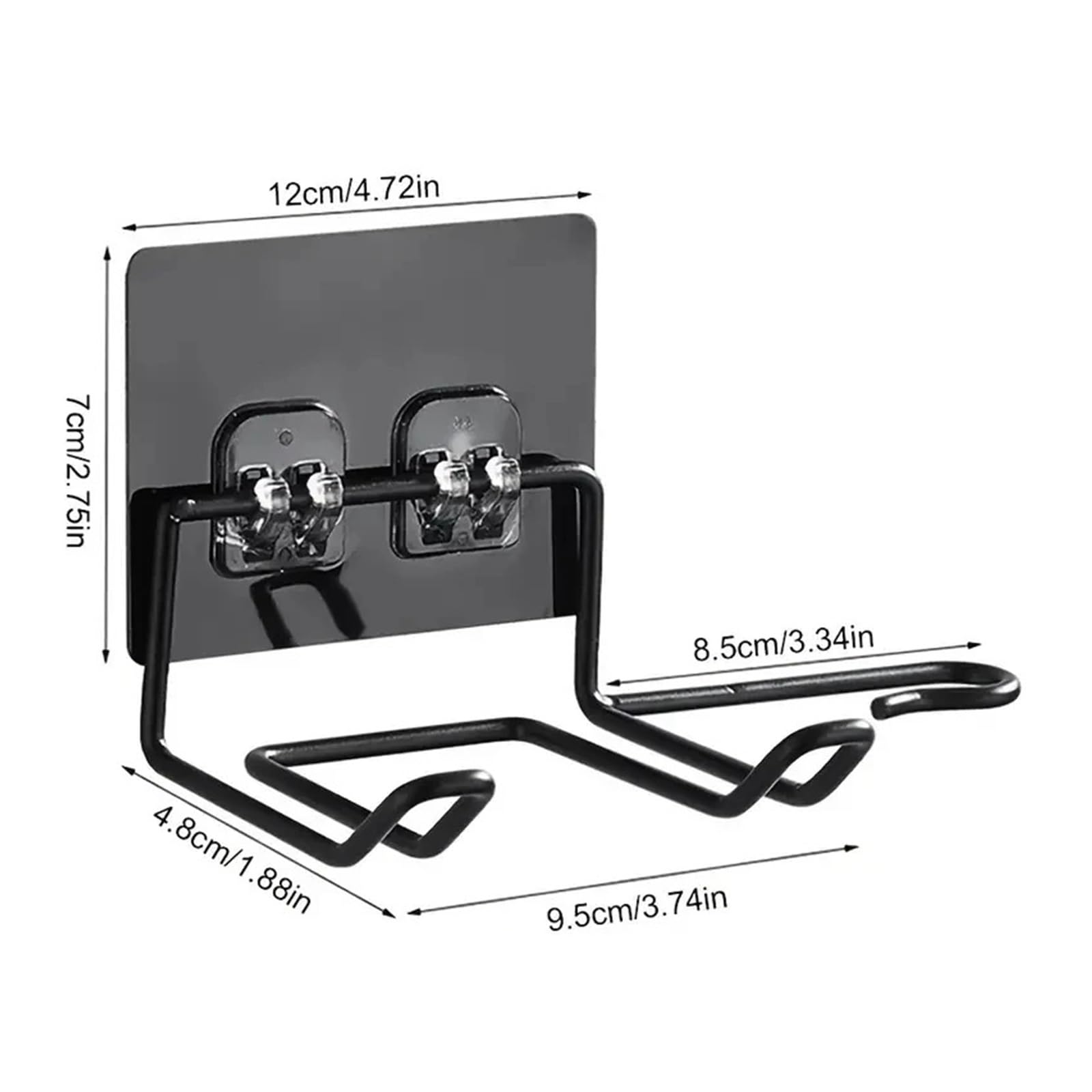 Ganchos adhesivos de pared dorados para baño, gancho de pared, soporte de almacenamiento para secador de pelo, soporte para secador de pelo, 1 unidad