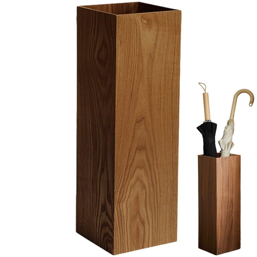 FCXWEVR Wooden Umbrella Stand Hotel Hallway Umbrella Holder Home Furniture Decorative Umbrella Barrel Stylish Entrance Umbrella Holder for Entryway