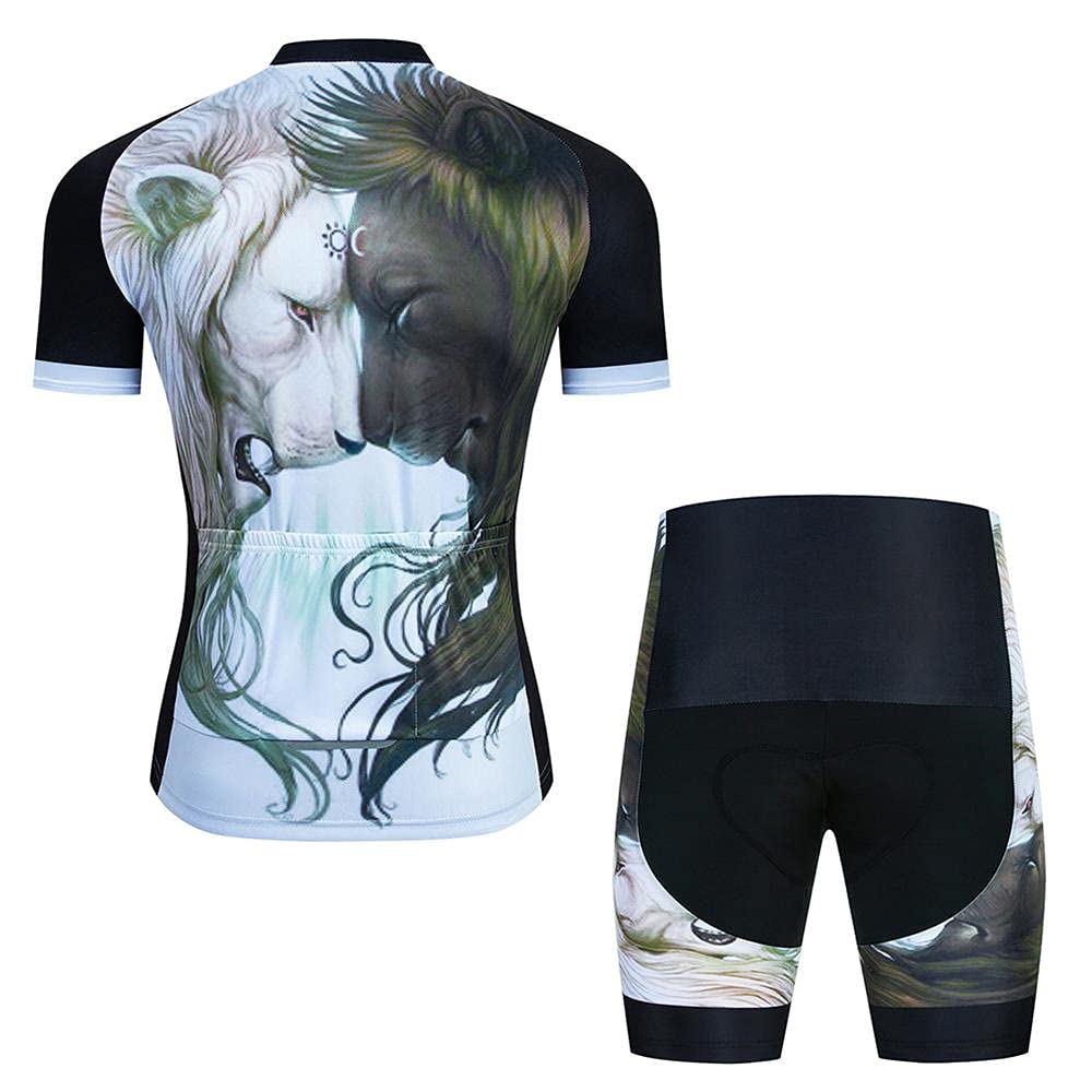 Hombres Jersey + Pantalones Cortos Mangas Cortas de Ciclismo Ropa Maillot Transpirable para Deportes al Aire Libre Ciclo Bicicleta