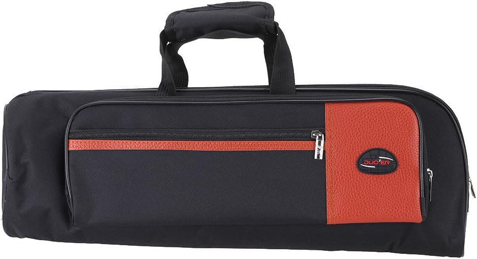Walfront Trumpet Gig Bag 600D Oxford Trumpet Case with 15mm Padded Foam Adjustable Shoulder Strap and Sheet Music Pocket Black