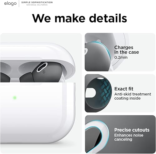 Miniatura 6 de elago 6 pares Compatible con AirPods Pro 2 almohadillas para los oídos con cubierta para auriculares, compatible con Apple AirPods Pro de 2