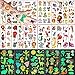 Tatuaggi Temporanei per Bambini, 250 Pezzi Tatuaggio Set de Animale, 20 Fogli Tatuaggio Finti e 5 Fogli Luminous Adesivi Tatuaggi, Ragazzo Ragazza Compleanno Festa Giochi Regalini Giocattoli