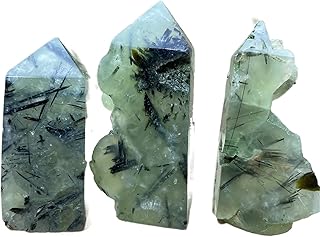 Varita de cuarzo de piedra Prehnita verde, turmalina Natural, for el cabello, torre de cristal, decoración for sala de estar, decoración del hogar decoración de la habitación ( Color : 55g 61mm )