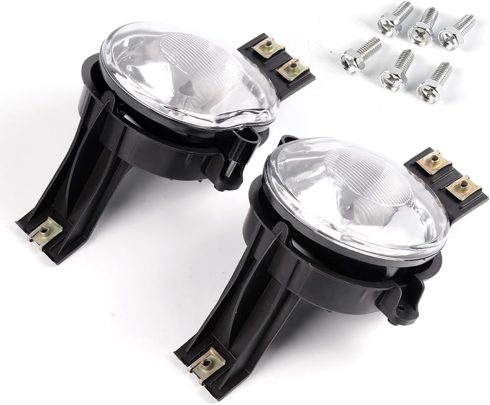G-PLUS Compatible with Dodge Ram 1500 02-08 / Compatible with Dodge ram 2500 ram 3500 03-09 / Compatible with Dodge Durango 04-06 Glass Bumper Fog Lights Driving Lamps+Bezel