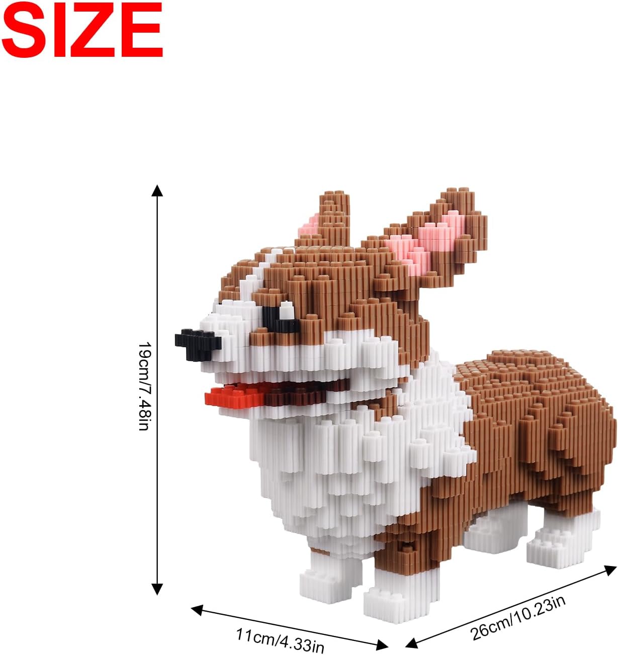 Larcele Micro Dog Building Blocks Set Pet Mini Building Toy Bricks Kit,3274 Pieces KLJM-02 (Big Corgi) - Image 2