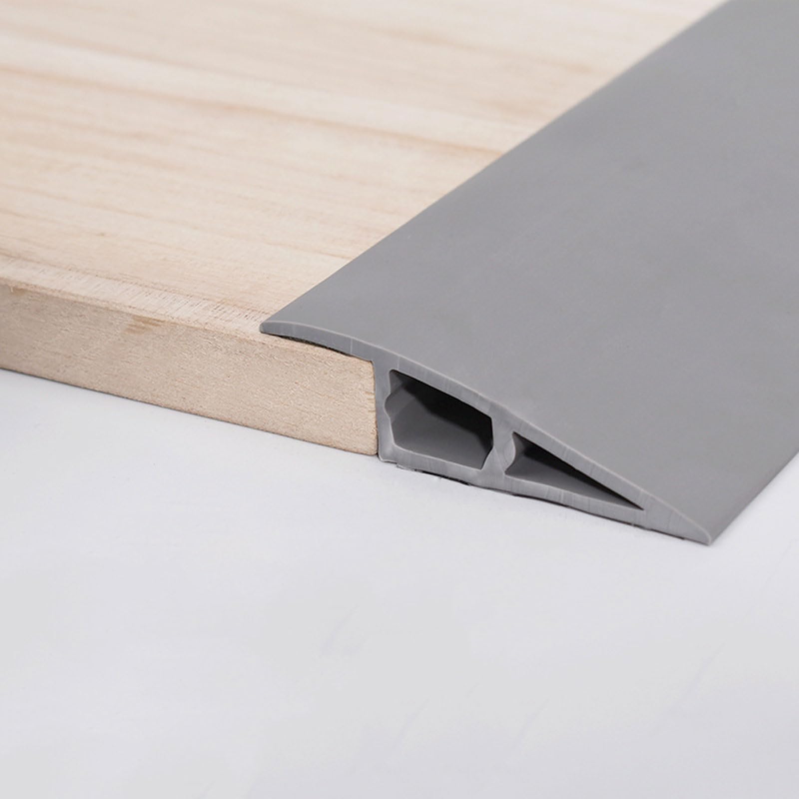 10FT/3meter Floor Transition Strip Vinyl Door Threshold Flooring Transition Self Adhesive Carpet Edging For Laminate Doorway Edge， Height Threshold Ramps(Size:12-15mm,Color:grey)