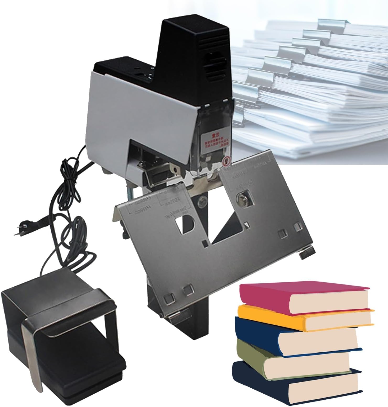 Update Electric Stapler, Automatic Saddle Stapler, Flat Saddle Binder Stitcher, 2-40 Sheet,100 Mm Nailing Depth, Book Stapler Saddle Stitch Booklet Stapler Stapling Machine for Homes, Schools