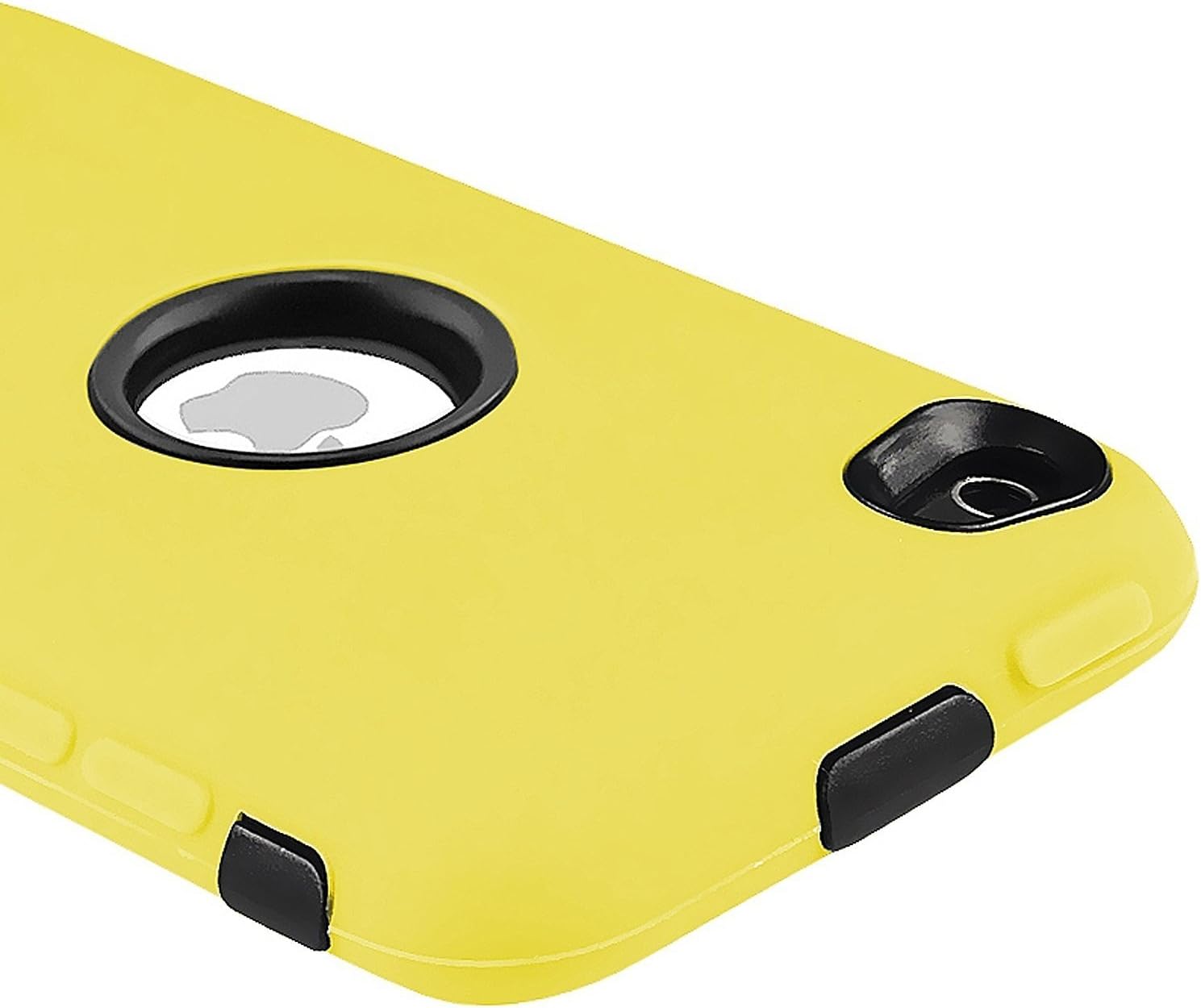 Black Hard/Yellow Skin Hybrid Case Cover Compatible with Apple iPod Touch 4G, 4th Generation, 4th Gen 8GB / 32GB / 64GB