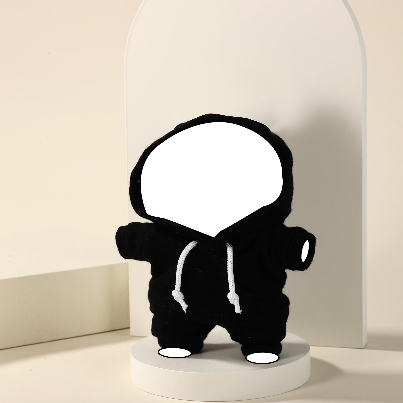 Vêtements de poupée mignons, ensemble de sweat à capuche de style mode amusant, accessoires pratiques pour habiller les poupées (noir