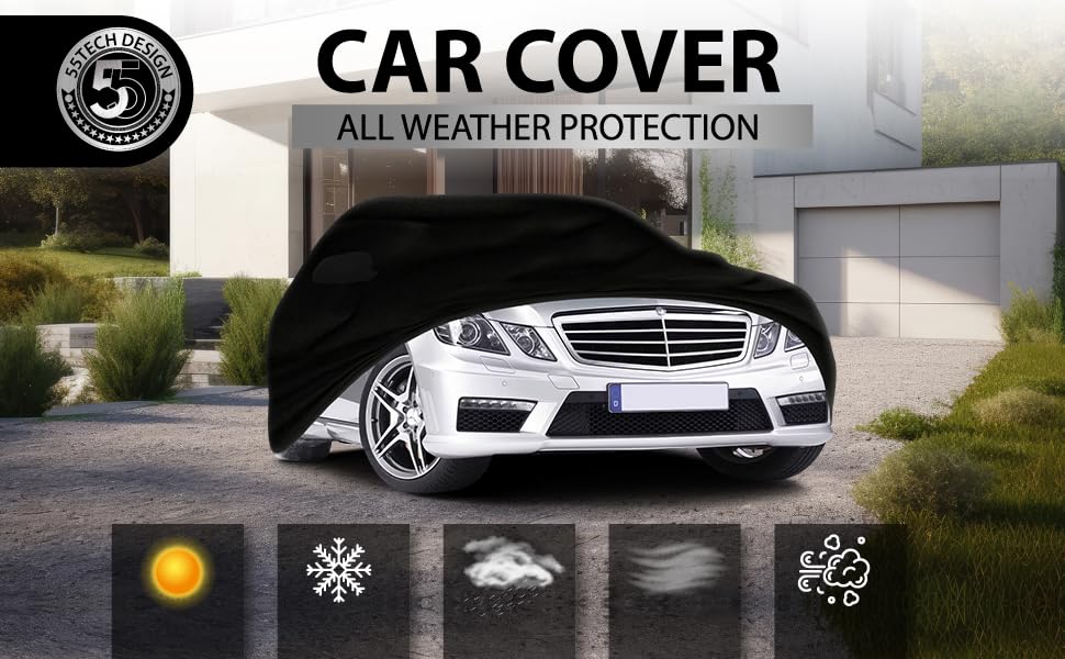 Image of Car Cover for Mercedes E320 E500 E550 E63 AMG E-Class 2010-2024 w212 w213 Outdoor Protection for Your Vehicle UV 100% UV, Rain, Water Dust and Tree sap Real Oxford Material Cotton Liner