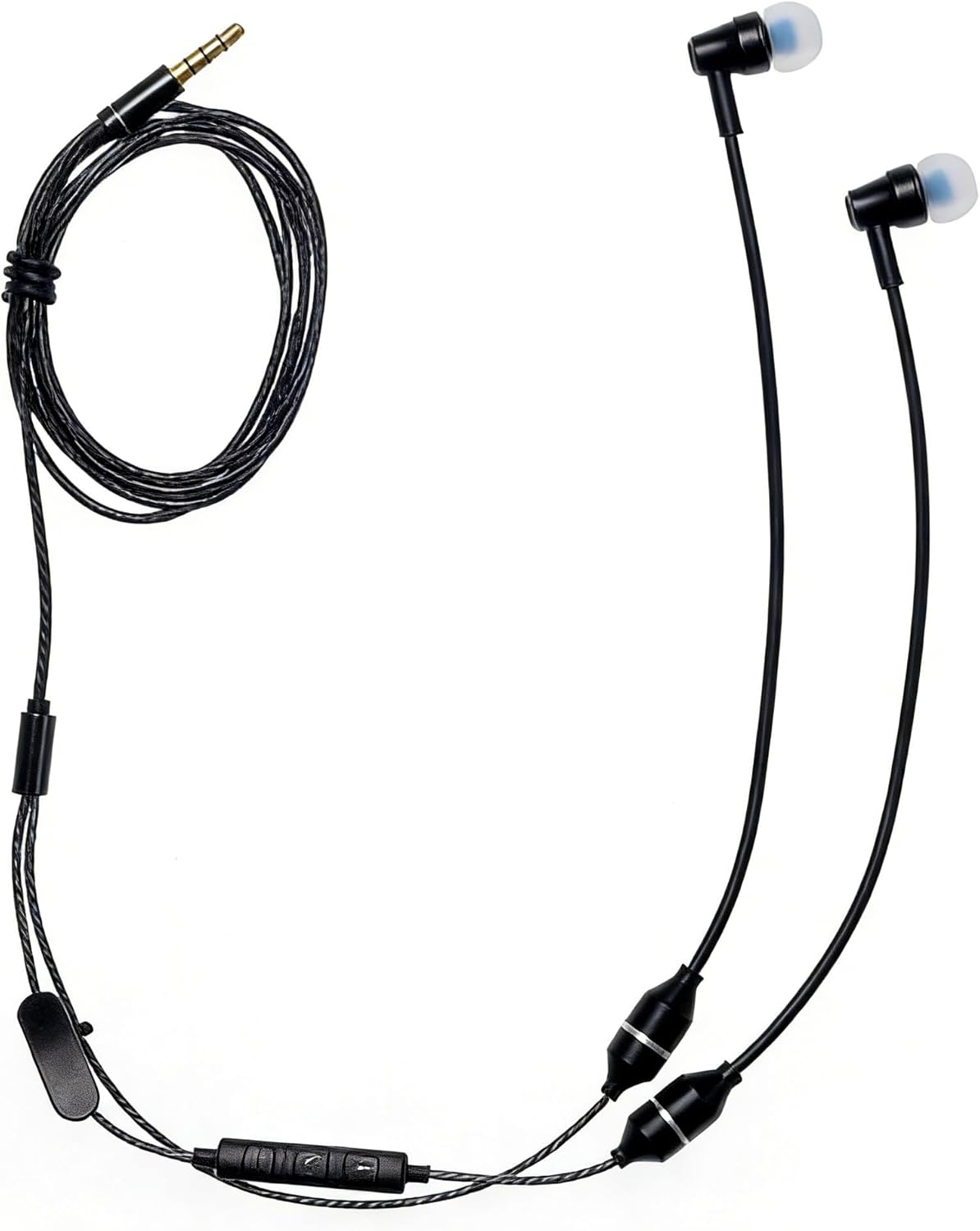 Air Tube Headphones with 3.5mm Jack, EMF Blocking Earphones, Anti-Radiation Headsets with Ear Hooks, Radiation Free Earbuds, Comfortable & Safe Stereo Sound. (Black)