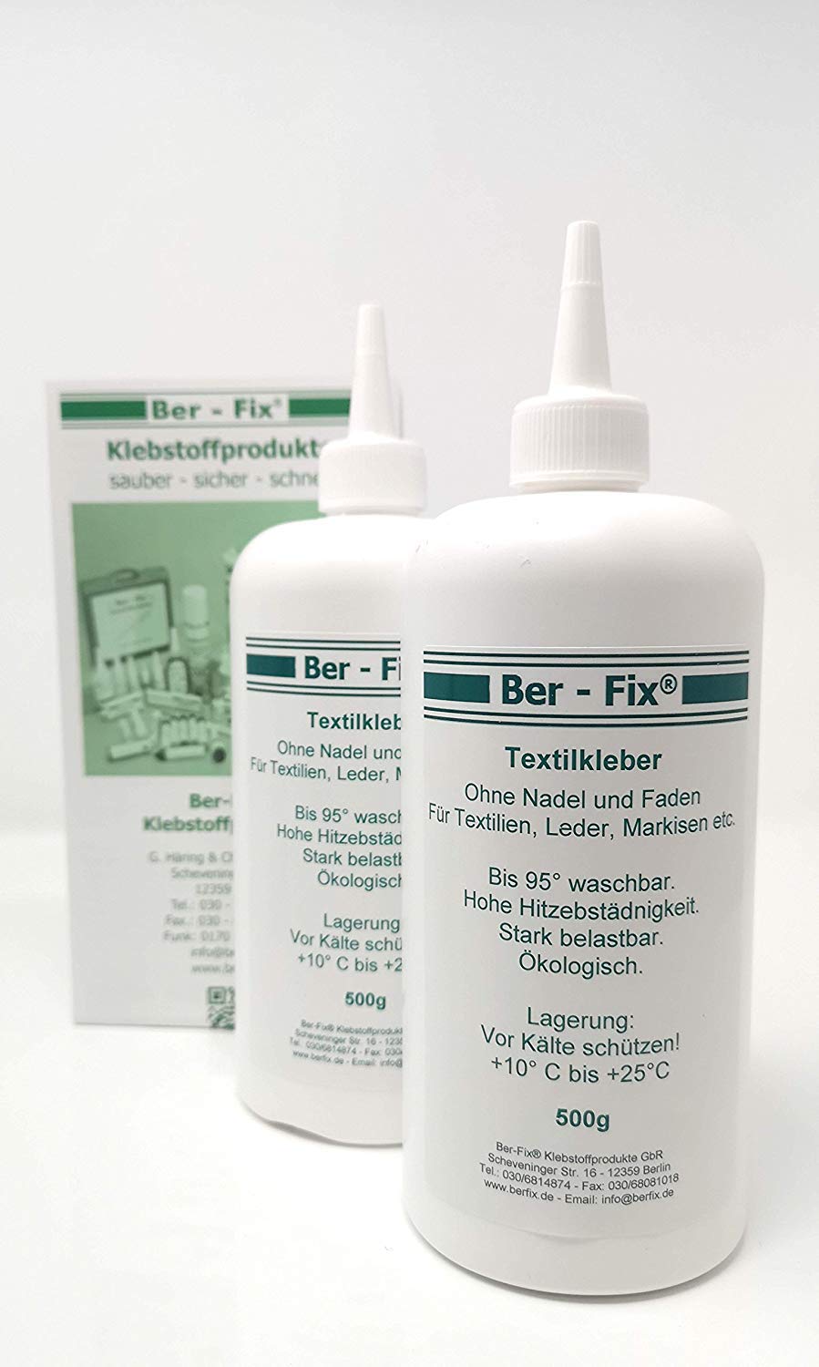 Colle textile sans repassage Ber-Fix résistante à 180 degrés pour ourlets et linges de maison