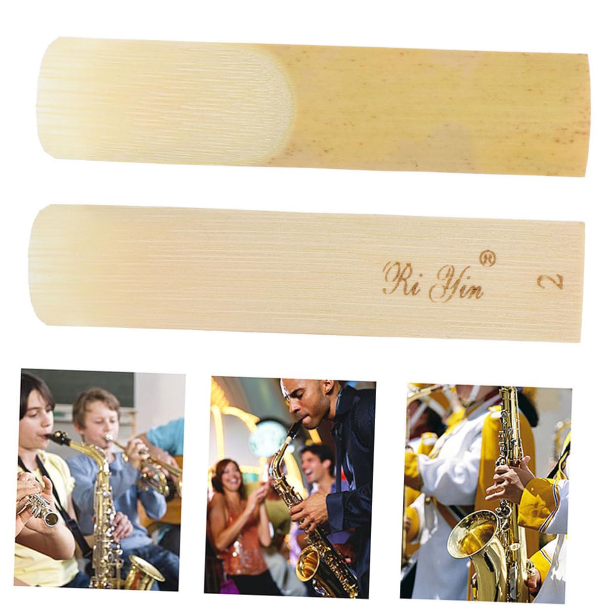 BESTonZON 80 Piezas caña de saxofón cañas de saxofón de repuesto reemplazo de cañas de saxo de saxofón partes de instrumentos accesorios para saxofón cañas de saxo 2.5 Junco Yellow