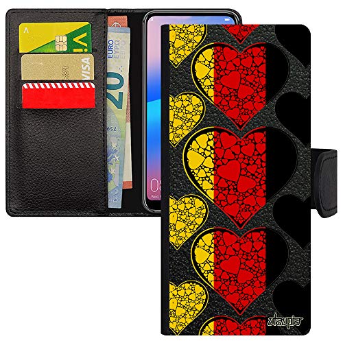 Coque Allemagne pour Samsung S21 Ultra Étui Portefeuille en Cuir à Rabat