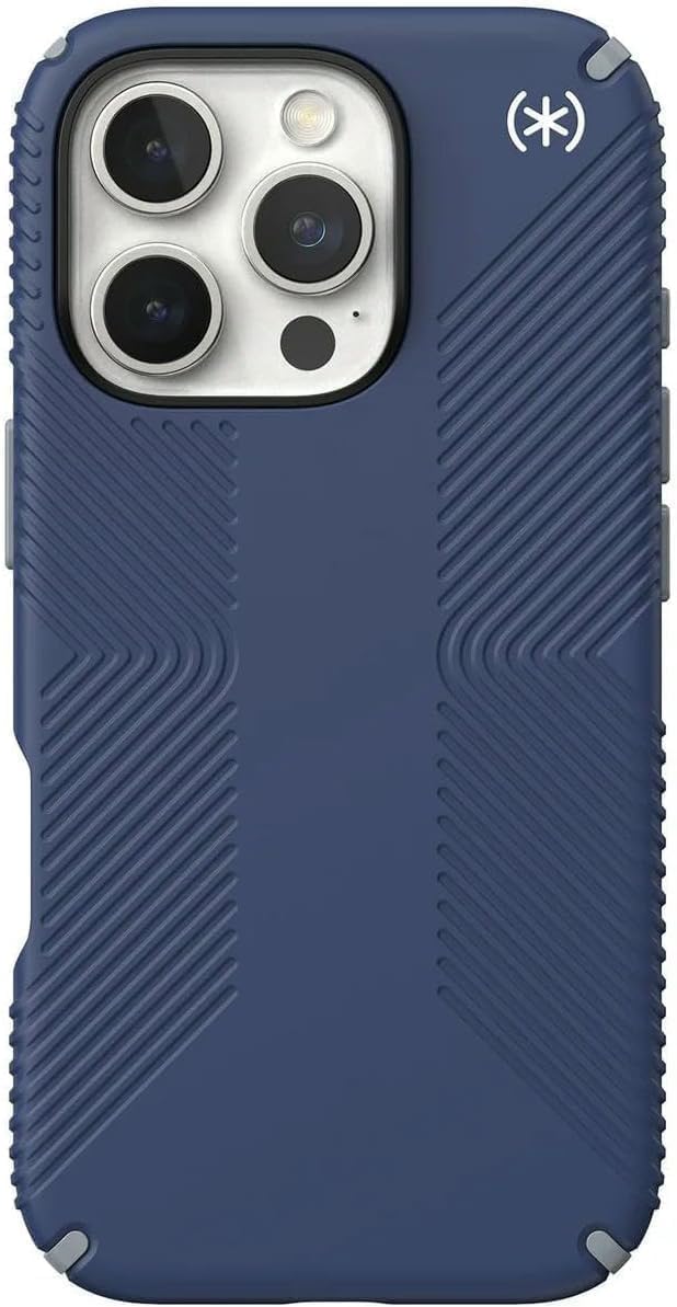 Speck Presidio2 Grip Case for iPhone 16 Pro (6.3”) – Slim Protective Phone Case with Non-Slip Grip, Drop Protection, Scratch Resistant Cover, Coastal Blue