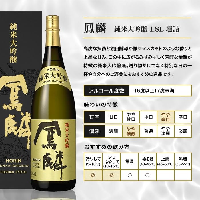 Amazon.co.jp: 【お祝い ギフトに】月桂冠 鳳麟(ほうりん)純米大吟醸