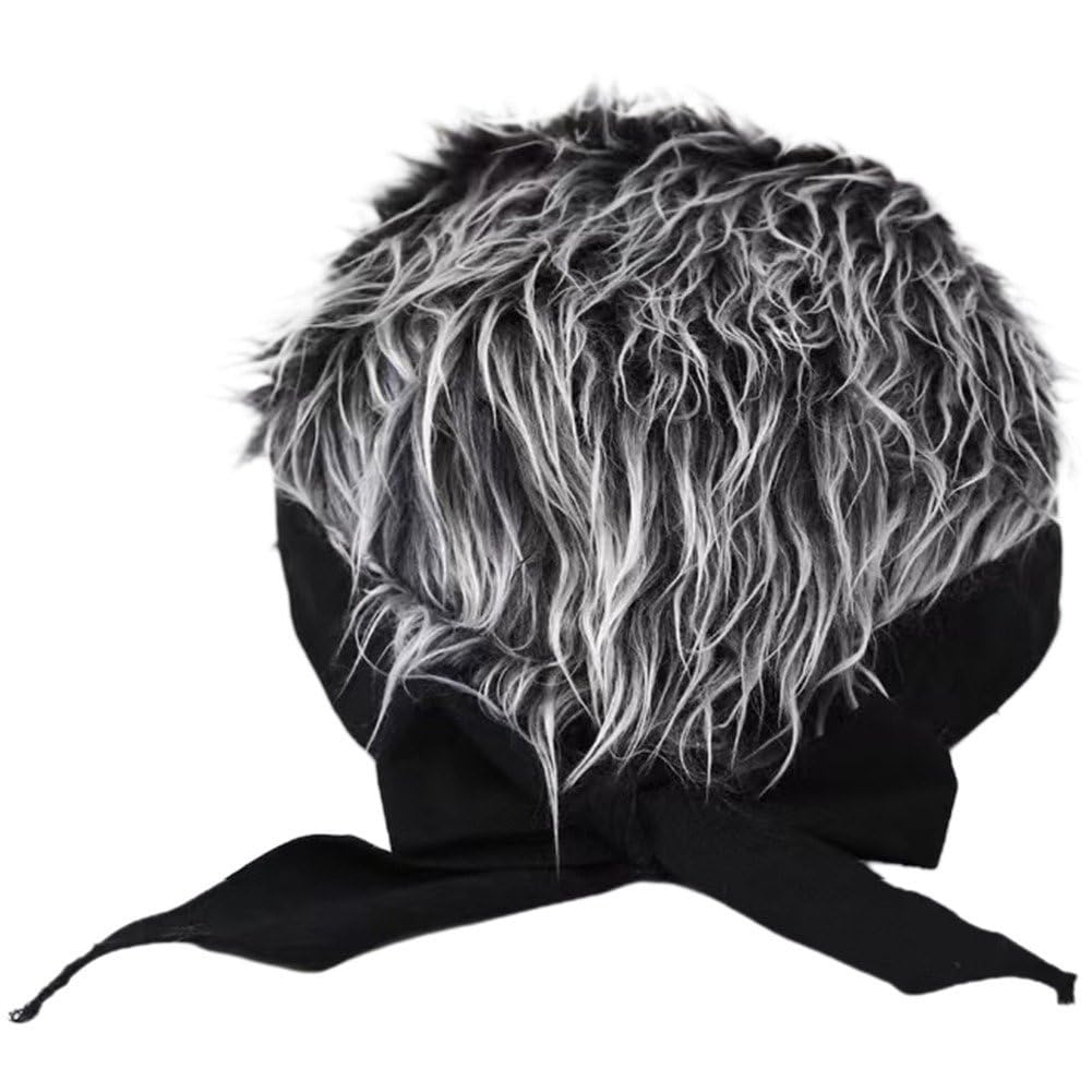 Zghhc Men Wig Hat, Short Hair Wig Headband Simulation Wig Cap Men's Landlord Brimless Cap Hip-hop Wigs Headwear for Outdoor
