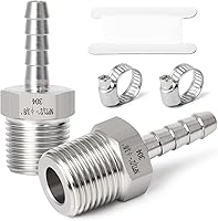 Vista 63 de TAISHER 1 pieza de forja de acero inoxidable 304 de accesorios de manguera de aire, accesorios de púas de manguera de 1 pulgada x 1/2 pulgadas