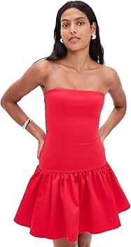 alice + olivia Women's Oriana Strapless Drop Waist Mini