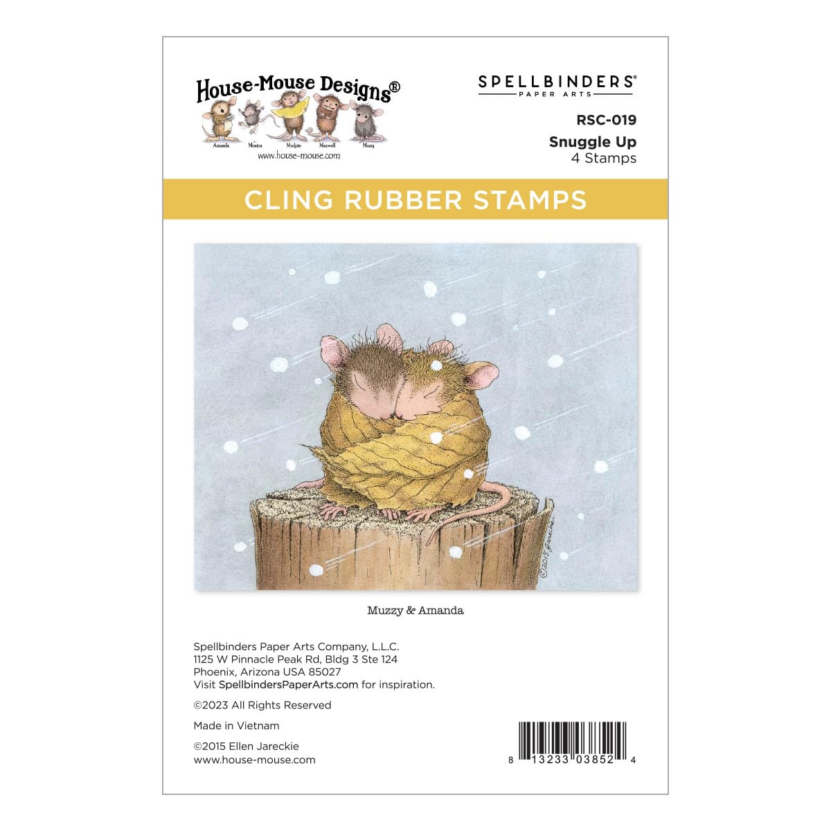 House Mouse Cling Rubber Stamp-Snuggle Up