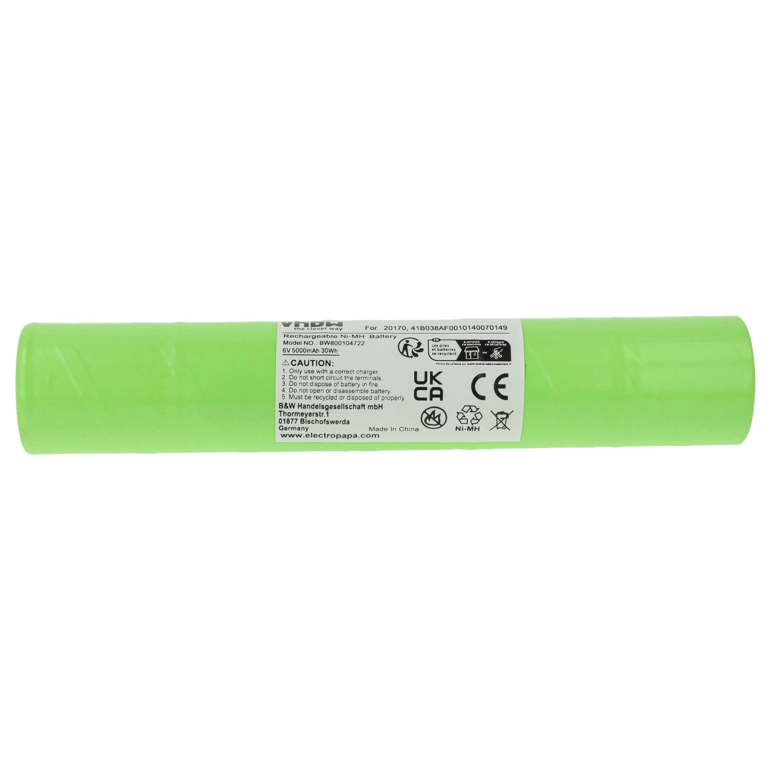 vhbw 2 x bateria zastępuje 108-000-439, 20170, 108-000-817, 201701, 108-817, 108-439 do latarki. Latarka czołowa (5000 mAh, 6 V, NiMH)