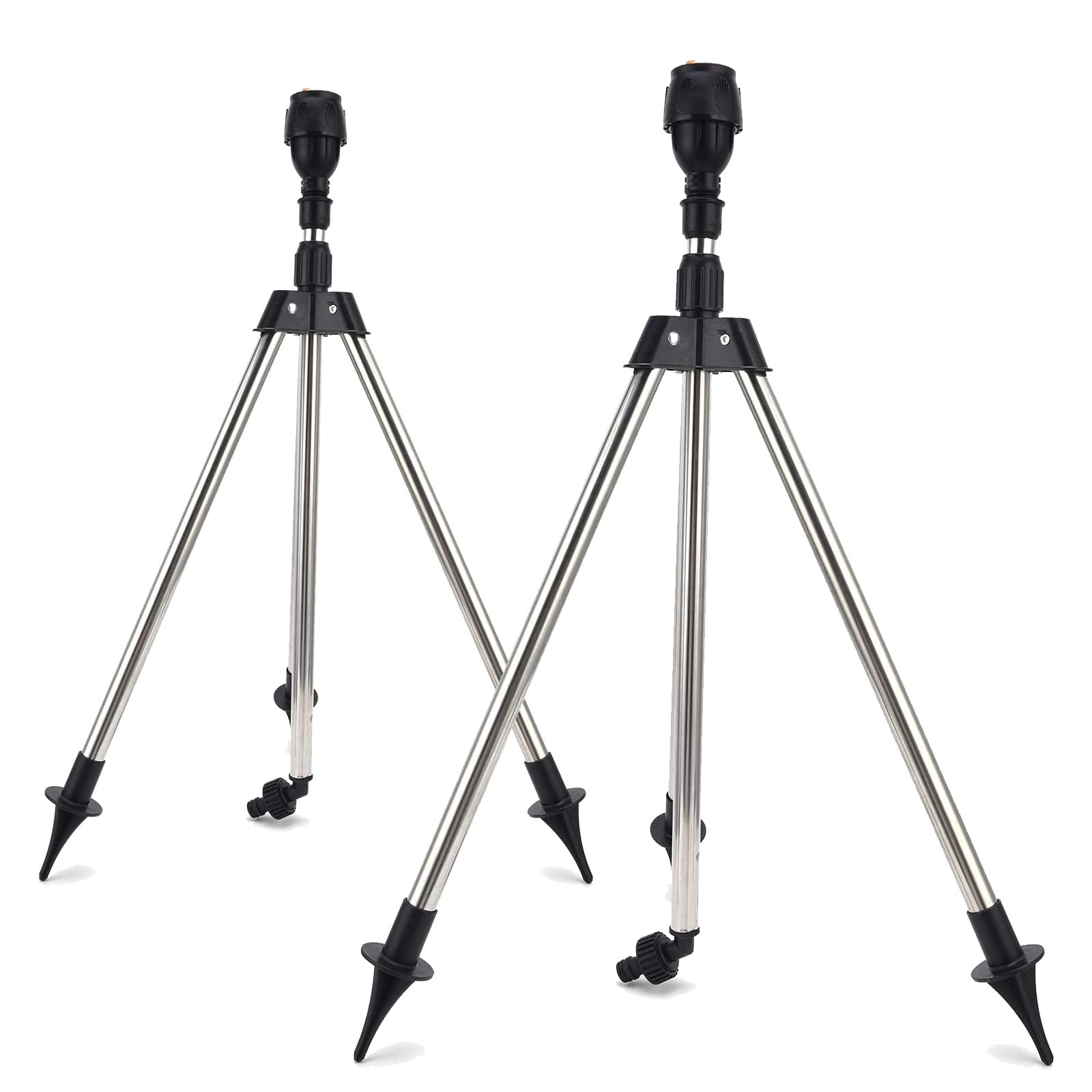 Rotating Tripod Sprinkler,360 Degree Automatic Rotating Irrigation Watering Sprinklers, for Yard Lawn Garden with Telescoping Tripod (2Pcs)