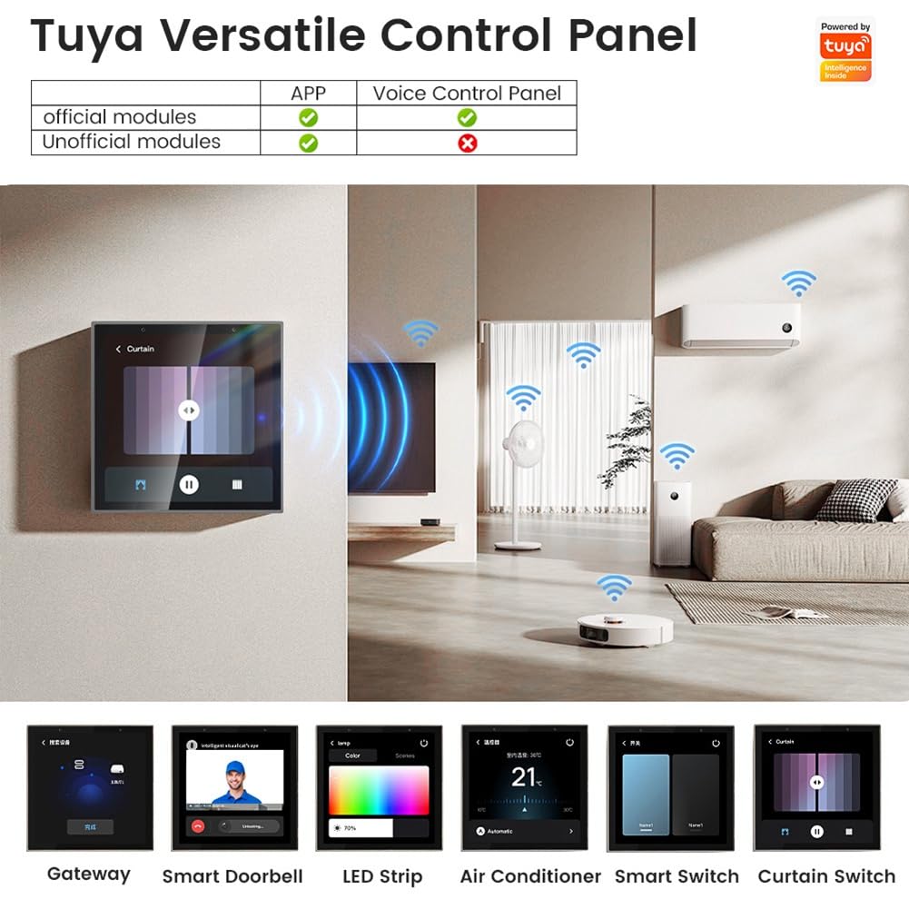 WiFi Voice Control Panel Voice Control Interruptor Tuya Smart Home mit 4-Touchscreen für Smart Home Control