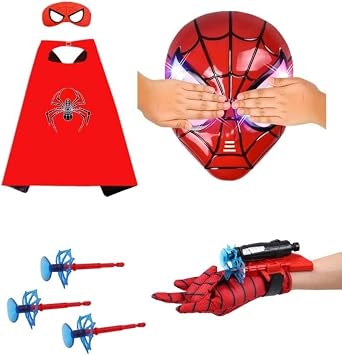 Ronolezety spider toys for boys 4-6,superhero capes for kids and LED Mask - web shooters,Superhero Toy Shooter - Compatible with Superhero Toys