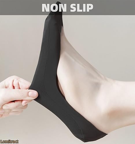 Miniatura 4 de Lomitract - Calcetines delgados de corte ultrabajo (Mujeres 5-12), hechos de superficie de seda helada en la parte superior y algodón en la parte