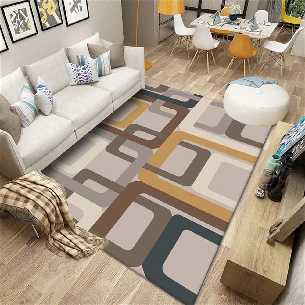 Tapis de salon moderne 200X300CM à fibres denses haute résistance